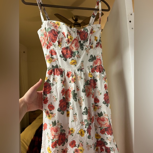 House of CB ELIA ITALIAN ROSE PRINT COTTON MIDI SUNDRESS NWOT XS plus cup! - Picture 8 of 12